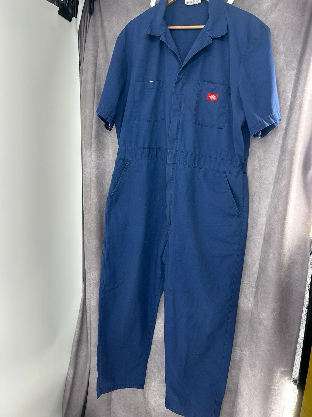 Dickies Coveralls Mens Navy BlueShort Sleeve Jumpsuit 40” waist 28” Inseam